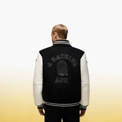 A BATHING APE® Shark Hooded Varsity Jacket
