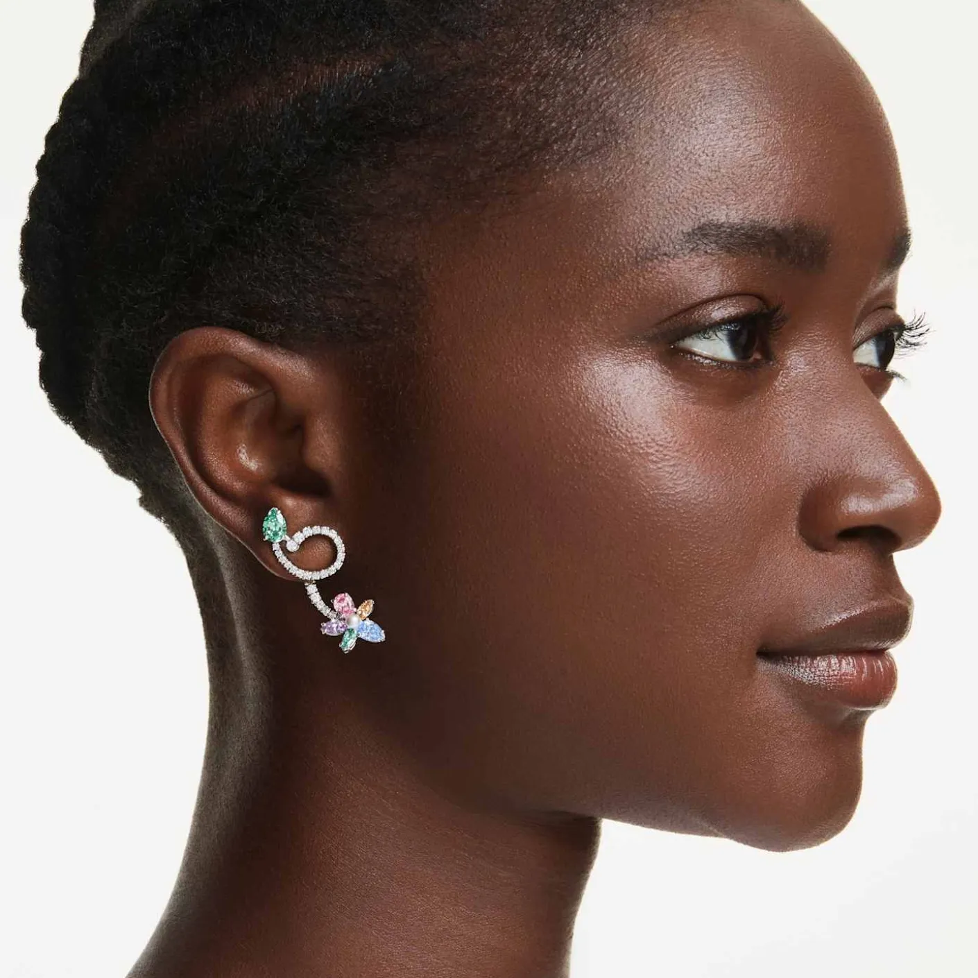 Ariana Grande x Swarovski drop earrings with ear jacket