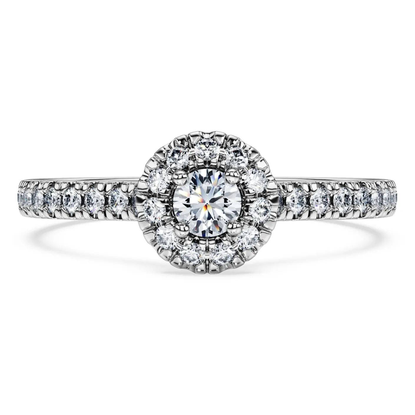Eternity halo solitaire ring