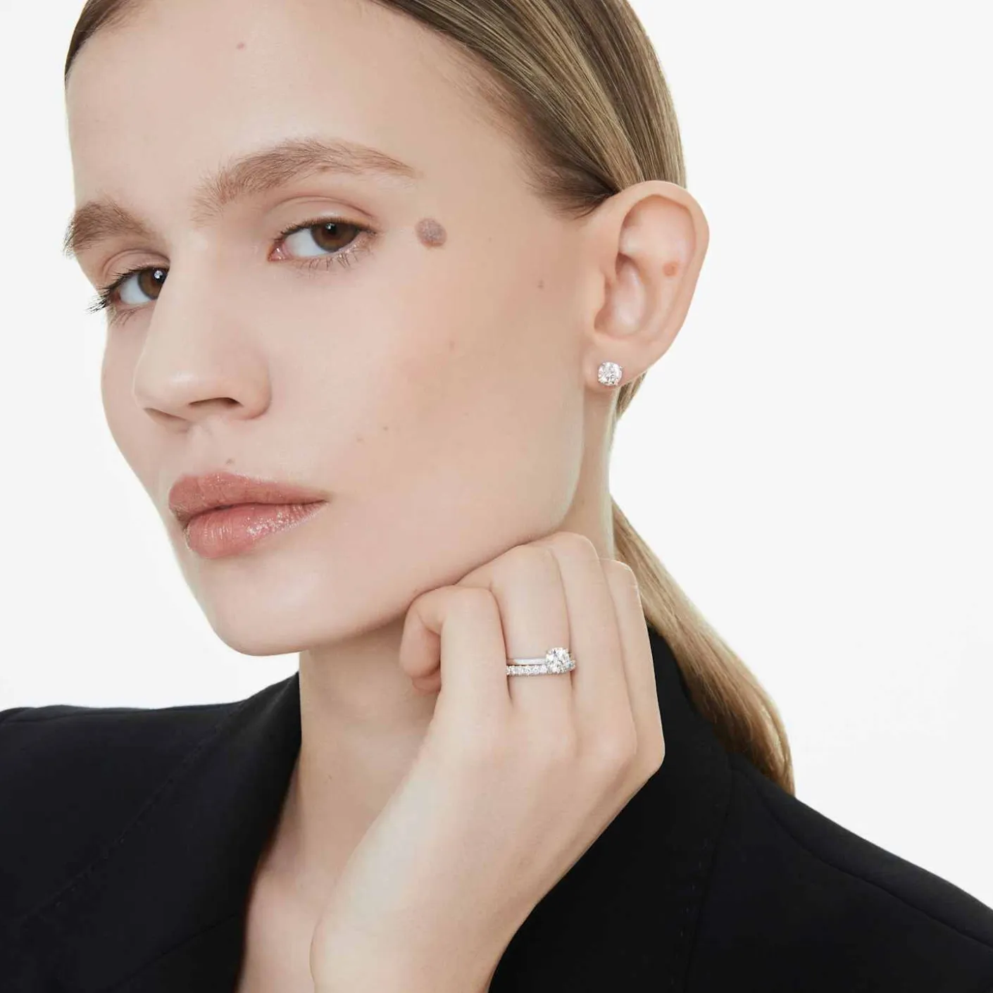 Eternity solitaire stud earrings