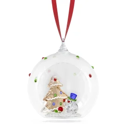 Holiday Cheers Tree and Snowman Ball Ornament