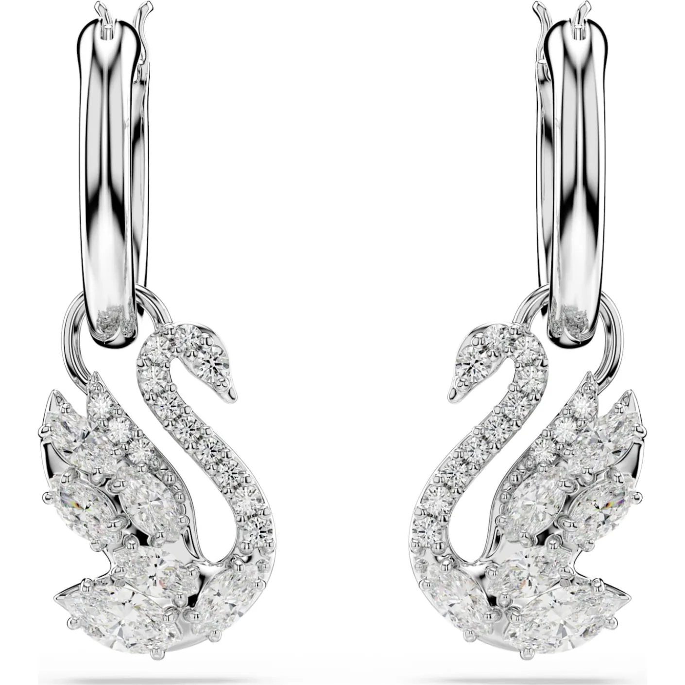 Swan drop earrings