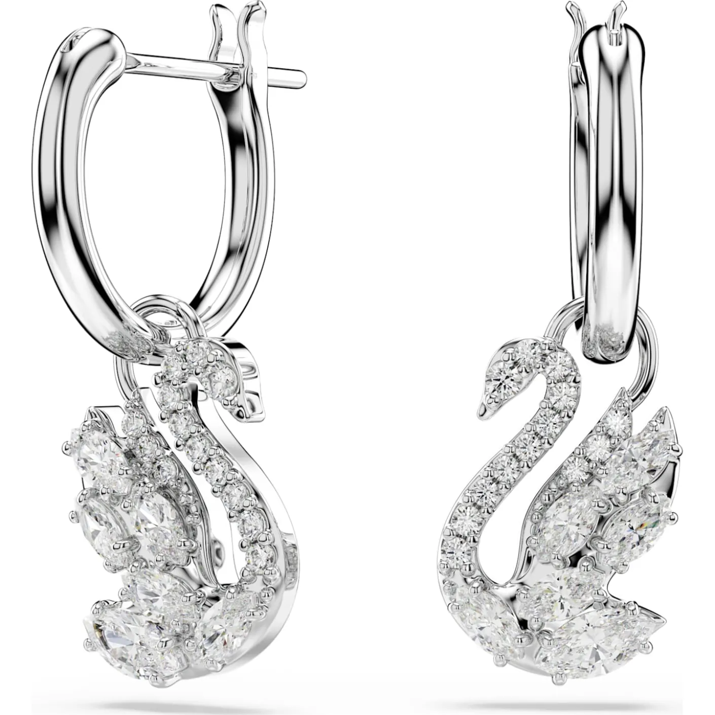 Swan drop earrings