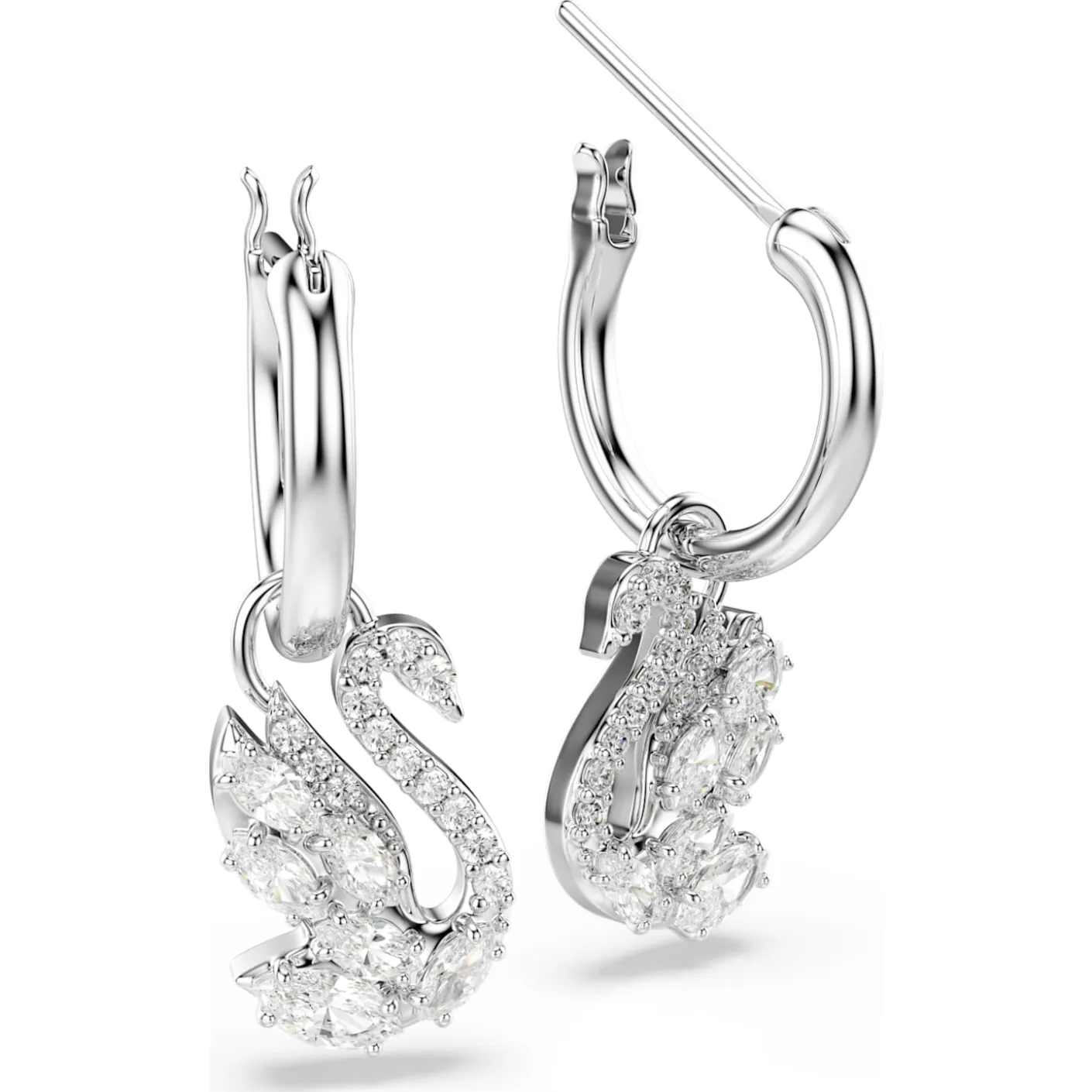 Swan drop earrings