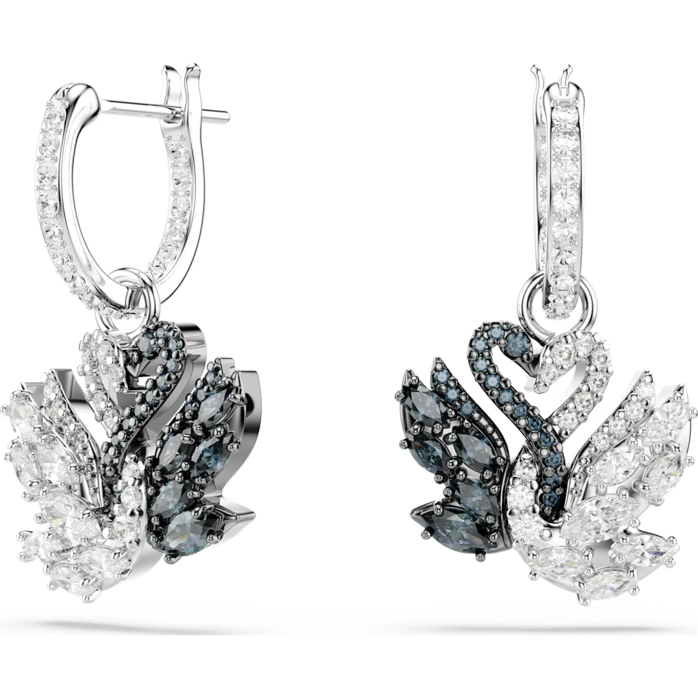Swan drop earrings