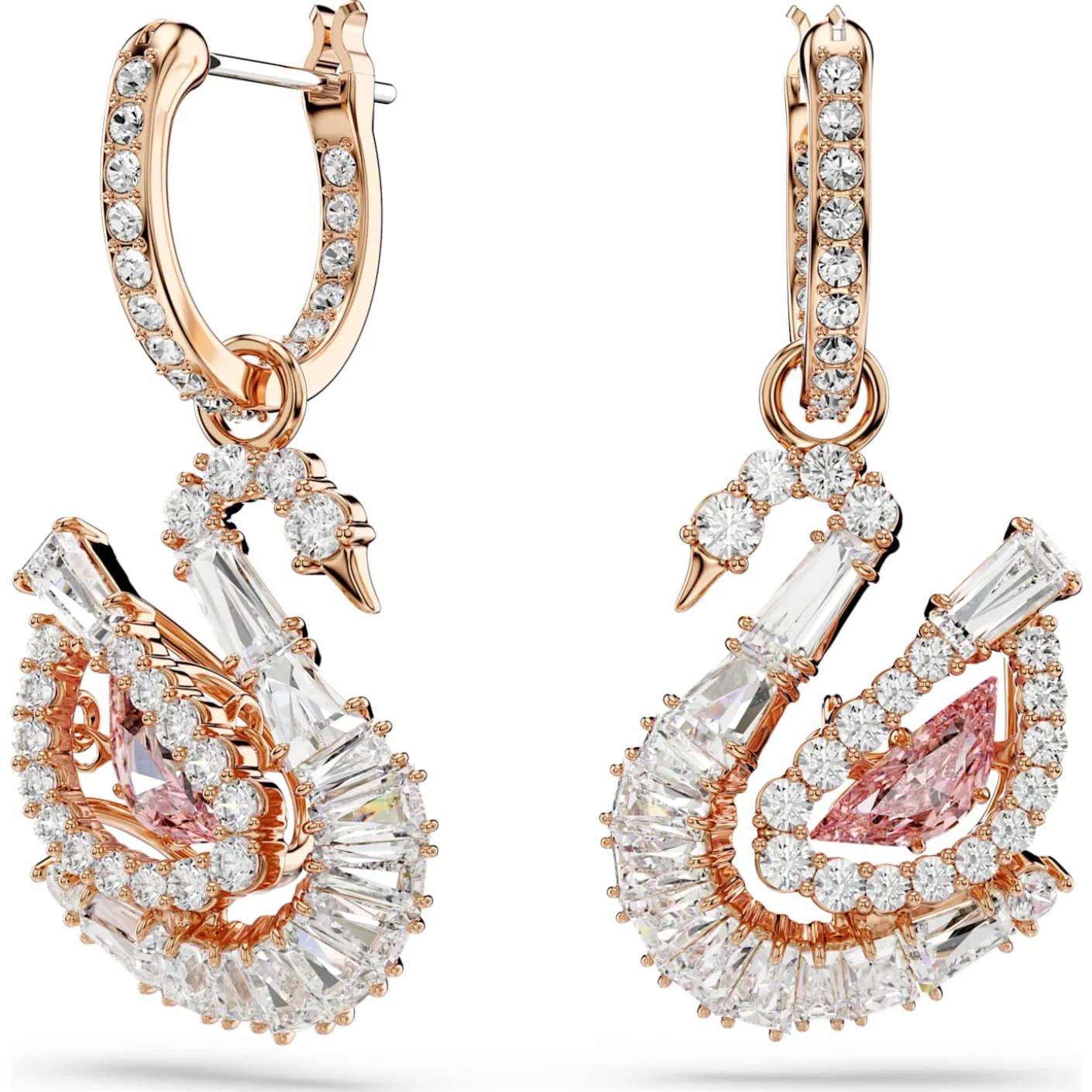 Swan drop earrings