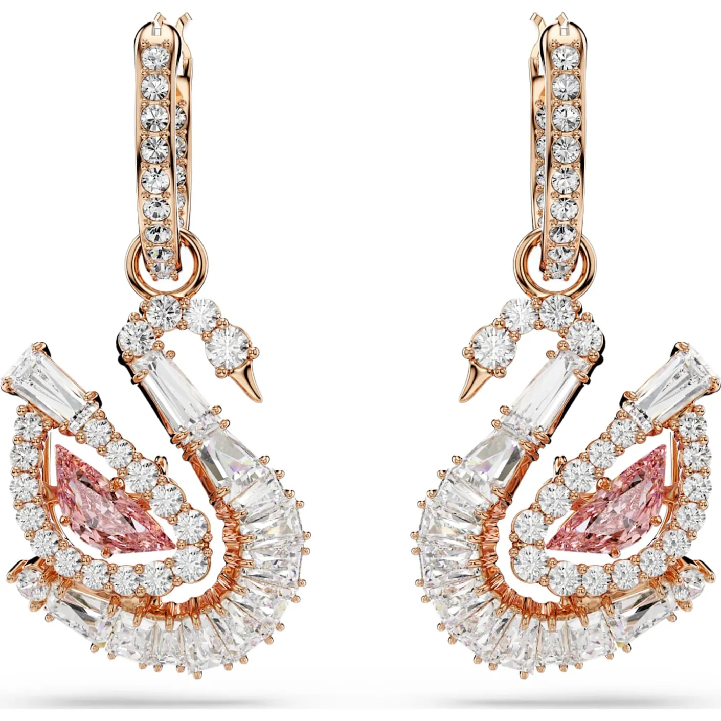 Swan drop earrings